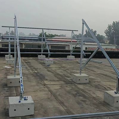 Home PV Mounting Systems 5kw Flat Roof Ballasted Solar Racking