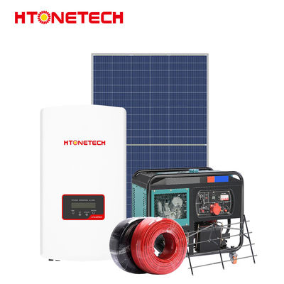 Single Phase Pv Wind Hybrid System Solar Panels Mono 550W 10Kva Diesel Generator
