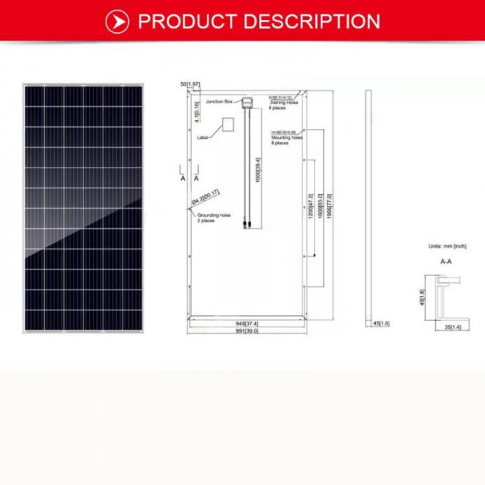 Solar Photovoltaic Panel 50W, Monocrystalline Silicon, Polycrystalline Silicon Power Generation System for Industrial, Agricultural, and Household