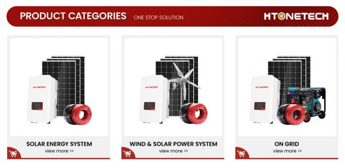 Htonetech 5kw Hybrid Solar Inverter on Grid System Solar Panel 340W China Factory 8kw 10kw 15kw on Grid Solar Energy System 5000W