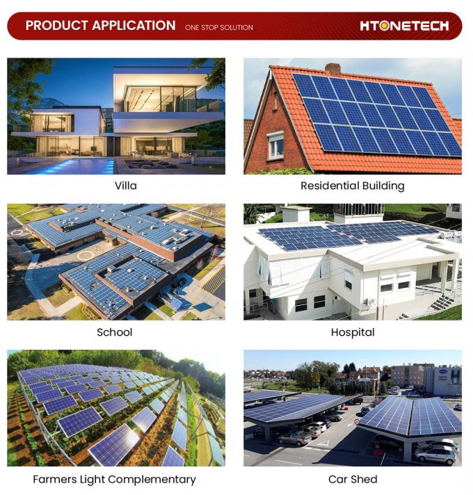Htonetech 5kw Hybrid Solar Inverter on Grid System Solar Panel 340W China Factory 8kw 10kw 15kw on Grid Solar Energy System 5000W